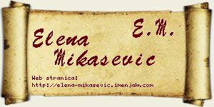 Elena Mikašević vizit kartica